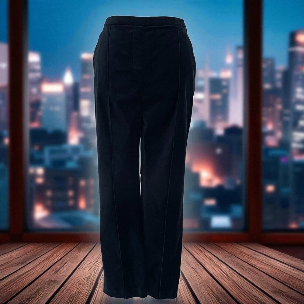 Tahari Navy Velour Karis Pant Dressy Trouser Office Work Holiday Party Size 14